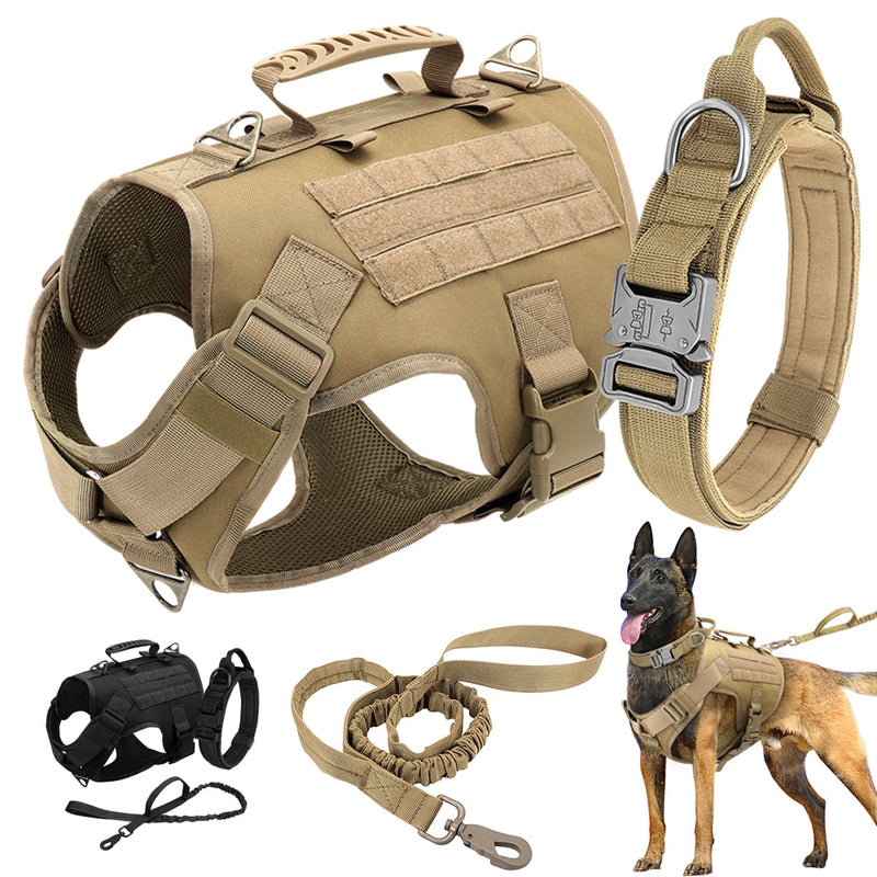 Nylon Tactical Dog Harness Collar